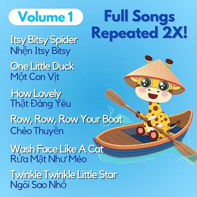 Vol. 1 ??Interactive Sound Board Book for Toddlers 1-3, Bilingual English & Vietnamese Songs & Music, Talking Musical Learning Toy and Gift for Babies & Kids