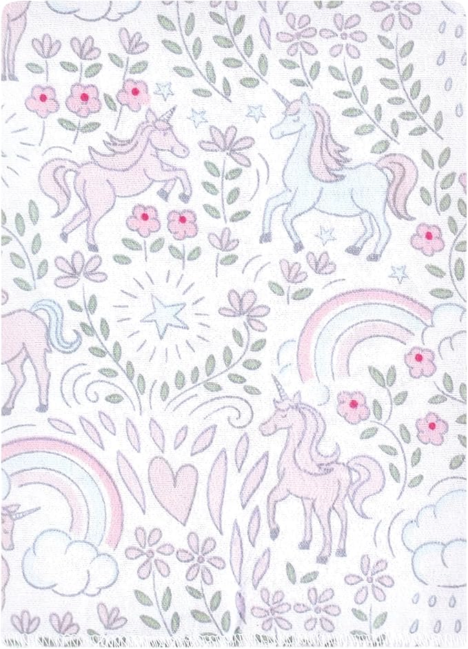 Hudson Baby Unisex Baby Flannel Burp Cloth 12pk, Dreamy Unicorn, One Size