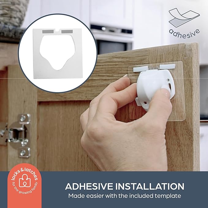 Dreambaby Adhesive Mag Locks - 4 Locks, 1 Key - White