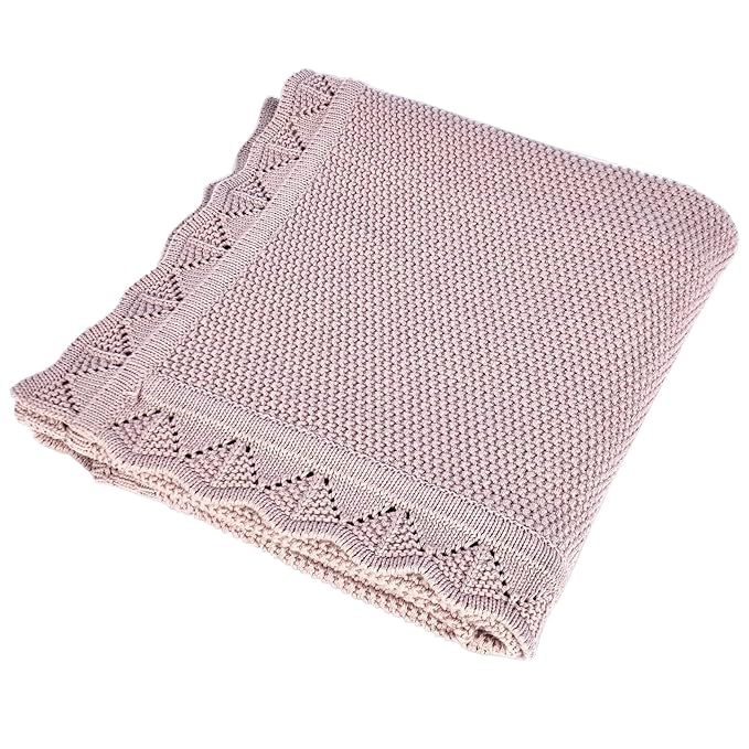YOYI YOYI Cotton Baby Blanket Toddler Blankets Soft Warm Breathable Nursery Swaddling Blankets for Girls and Boys Receiving Blanket for Crib, Stroller, car31x40 inches (Dusty Rose)