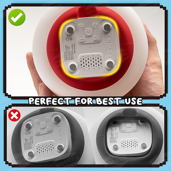 UNEEDE Mushroom Night Light for Kids with 13 Sound Effects Cute Mushroom Decor, Squishy Nursery Lamp with Timer,Christmas Birthday Gift