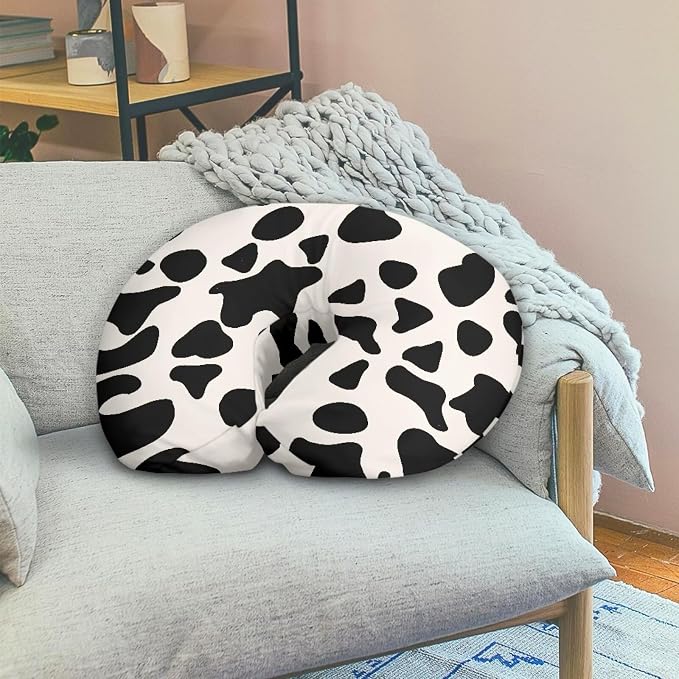 Cow Nursing Pillow and Positioner Detachable Original Breastfeeding Newborn Nursing Pillow Case U-Shaped Head Support Protector Cushion Essentials with Hidden Zipper
