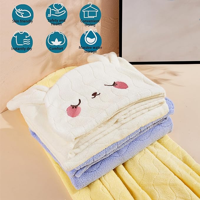 Toddler Towels Hooded Kids Bath Towels 0-6 Years Unisex Toallas para Bebe 2-Pack 27.5"X55" Thick Ultra Absorbent Soft Baby Towels with Hood Beach Towel Bathrobe for Children, Infant, Newborn