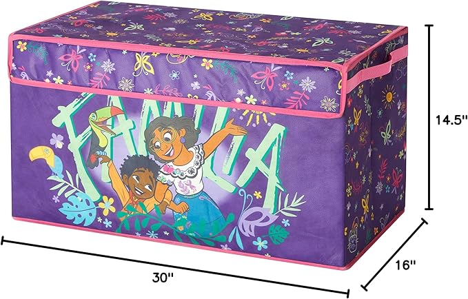 Idea Nuova Disney Encanto Collapsible Children?™s Toy Storage Trunk, Durable with Lid