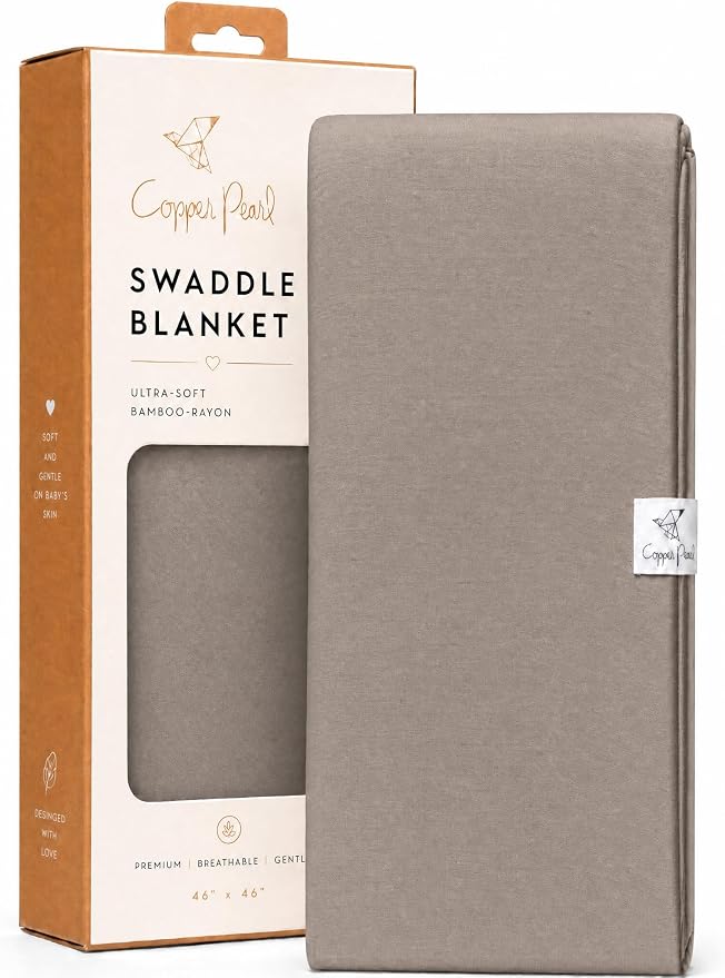 Copper Pearl Swaddle Blankets for Newborns | Soft Stretchy Receiving Blankets for Boys and Girls | Large 46 x 46 Inch Baby Blankets | Lightweight and Breathable Swaddles | Gobi