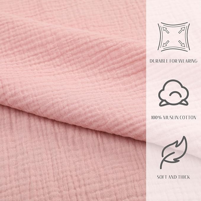 Frienda Muslin Hooded Beach Towel for 3-6 Years Kids Soft Muslin Bath Poncho for Baby Absorbent Fast Drying Blankets for Boys Girls Newborns Toddler Beach Pool Bath Essentials(Pink)