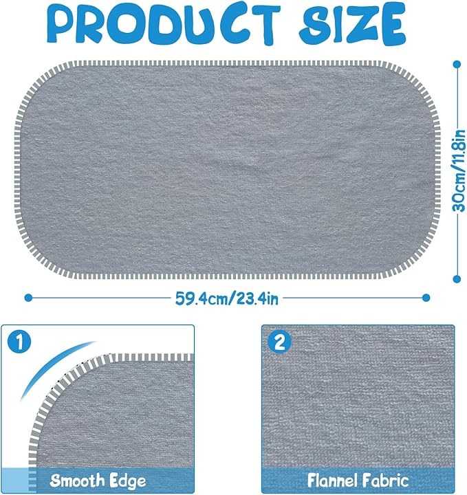 Baby Waterproof Changing Pad Liners (3 Pack) - Washable Reusable Changing Table Cover Liners Double, Portable Diaper Pads, Grey Line