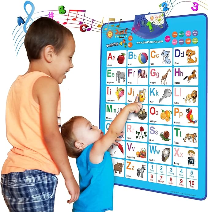 Just Smarty Alphabet Wall Chart for Toddlers 1-3 | ABCs & 123s Kids Learning Toy | Educational Gift for Infant Ages 1 2 3 4 5 | Speech Therapy for Kids 1-3 | Autism Toys for Toddlers 3-4