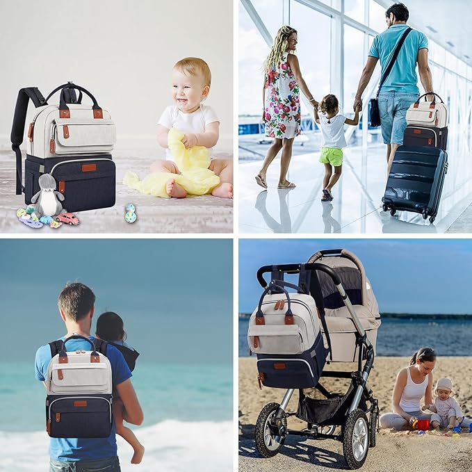Legestori Diaper Bag Backpack, Baby Boy Diaper Bag, Unisex Large Baby Bag for Mom, Waterproof Baby Essentials Travel Diaper Backpack with Insulated Pockets and Stroller Straps