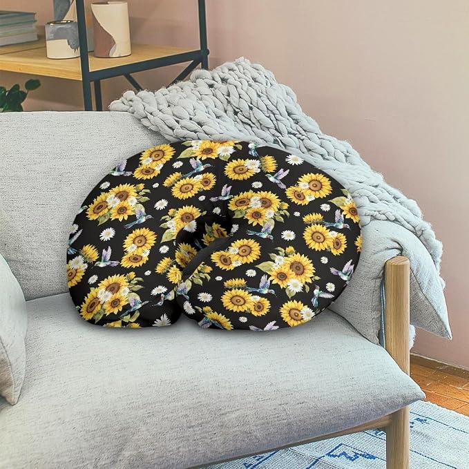 Sunflower Hummingbird Nursing Pillow and Positioner Newborn Original Breastfeeding Slipcover Case Soft Head Support Protector Cushion Essential with Hidden Zipper Easy Care