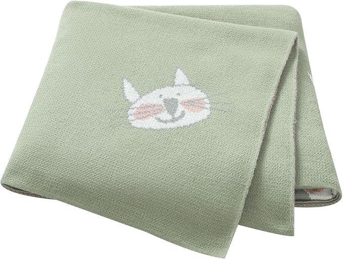 Hadetoto Baby Blankets for Boys and Girls, Newborn Knitted Cotton Swaddle Blankets Neutral Crochet Receiving Blanket, Baby Essentials, Registry & Gift, 40 x 30 inches