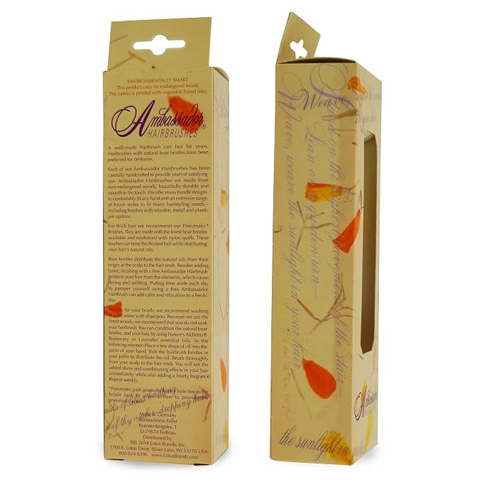 Ambassador Hairbrush, Wood Baby Natural, 1 Hairbrush (Pack of 2)