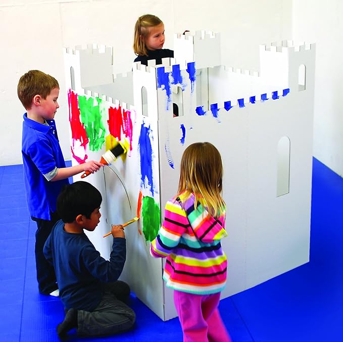 Easy Playhouse Blank Castle - Kids Art and Craft for Indoor & Outdoor Fun Color, Draw on this Blank Canvas?“Decorate and Personalize a Cardboard Fort, 32 by 32 by 43. 5 inches Made in USA Age 3 and up