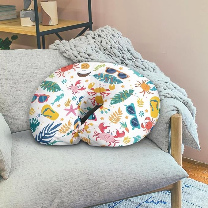 Colorful Leaves Nursing Pillow Covers, Nursing Pillow Slipcovers Breastfeeding Newborn Infant Feeding Cushion Cover Case