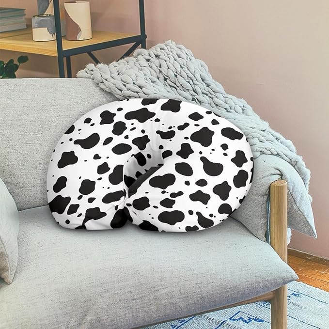 Soft & Adorable Nursing Cover for Breastfeeding Pillows with Breathable Fits Newborn, U-Shaped Breastfeeding Pillowcase Soft Cover - Cow Print
