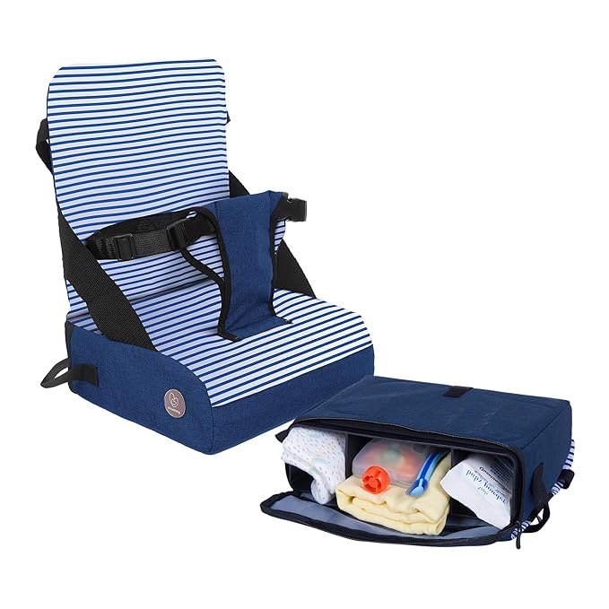 Dreambaby Grab ?˜N Go Travel Booster Seat ??Portable Toddler High Chair for Dining (6M-3Y) with Storage & Shoulder Strap
