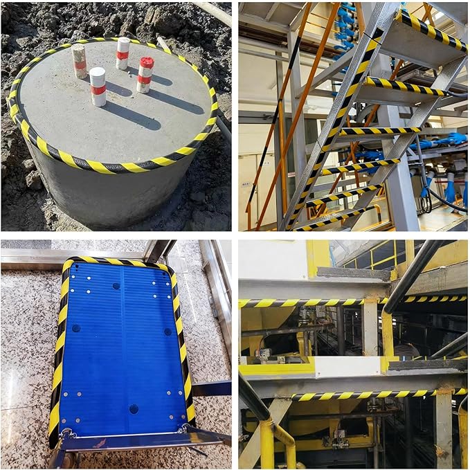 Wall Edge Corner Guards, 78.7in/2m Yellow Black Safety Bumpers, Self-Adhesive Foam Protector Padding, Warehouse Racks, Shelves, Garage & Equipment Protection (1, Yellow+Black, 78.7in/2m)