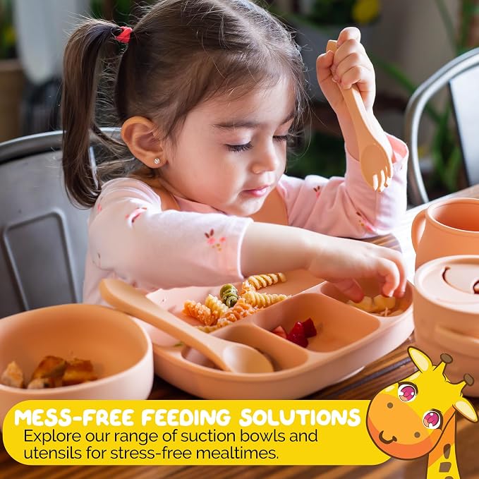 Baby Feeding Set in Apricot Color Complete BLW Supply Essentials (7 Piece Set)