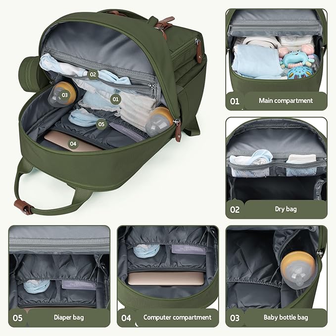Maelstrom Diaper Backpack, 30L Army Green
