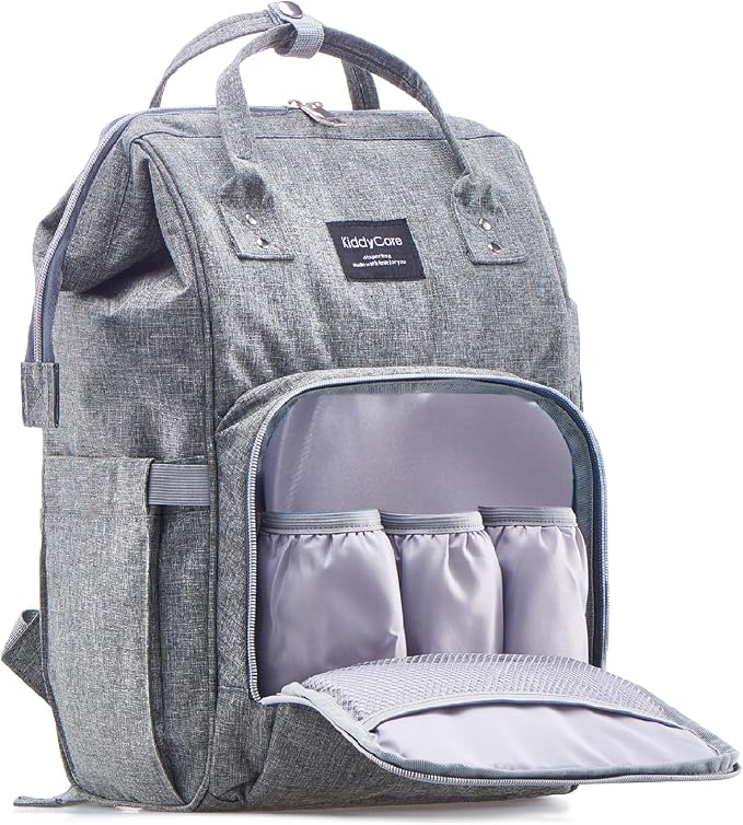 KiddyCare Baby Diaper Bag Backpack, Unisex Travel Baby Backpack Diaper Bags, Boy & Baby Girl Diaper Bags for Newborn (Stone)