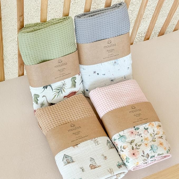Mouliss Personalized Baby Blanket with Name ??Handmade 100% Organic Cotton Newborn Gift | Custom Knit Blanket for Boys, Girls, Kids & Baby Showers
