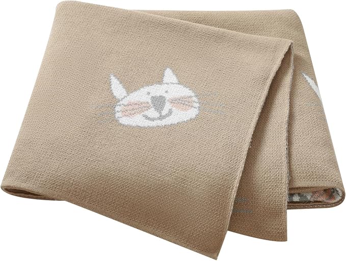 Hadetoto Baby Blankets for Boys and Girls, Newborn Knitted Cotton Swaddle Blankets Neutral Crochet Receiving Blanket, Baby Essentials, Registry & Gift, 40 x 30 inches