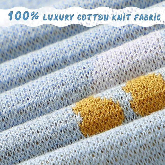Receiving Baby Blanket,100% Luxury Cotton Knit Baby Blanket,Lightweight Cozy Neutral Swaddling Blanket for Newborns,Boys & Girls,Infant and Toddler