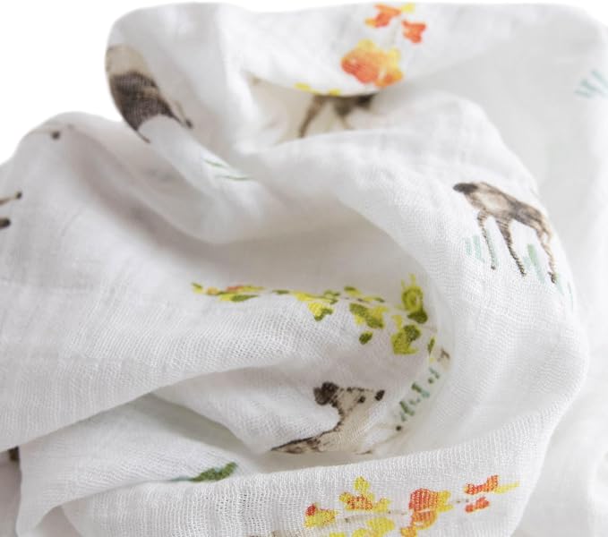 Little Unicorn Muslin Swaddle Blanket for Newborns & Infants | Soft & Breathable Fabric | Set of 3 Baby Blankets for Swaddling, Nursing, Shower Gifts (Oh Deer)