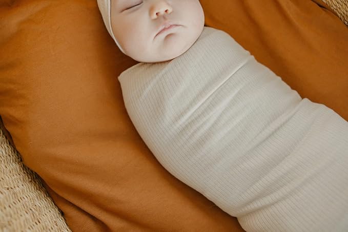 Copper Pearl Swaddle Blankets for Newborns | Soft Stretchy Receiving Blankets for Boys and Girls | Large 46 x 46 Inch Baby Blankets | Lightweight and Breathable Swaddles | Moonstone