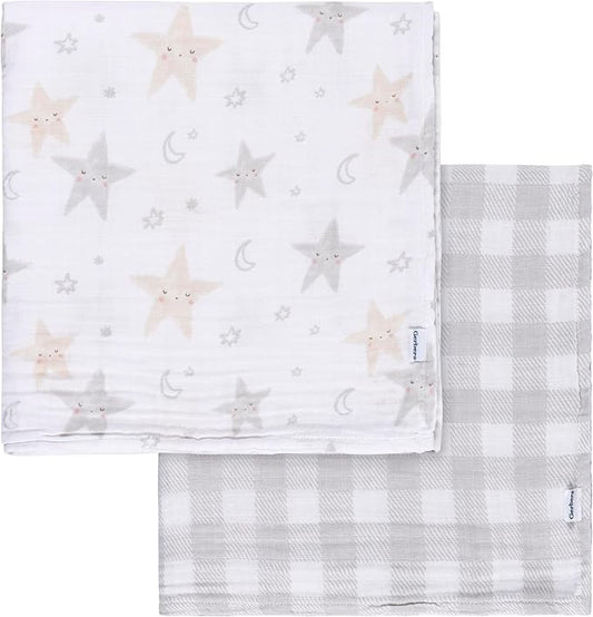 Gerber Baby Unisex 2-Pack Muslin Blanket, Celestial, One Size