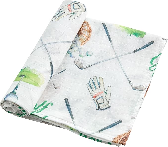 Muslin Swaddle Blankets for Newborn, Large 47"x47" Soft Breathable Bamboo Cotton Baby Blanket, Lightweight Receiving Blanket for Boys and Girls, Perfect Putt
