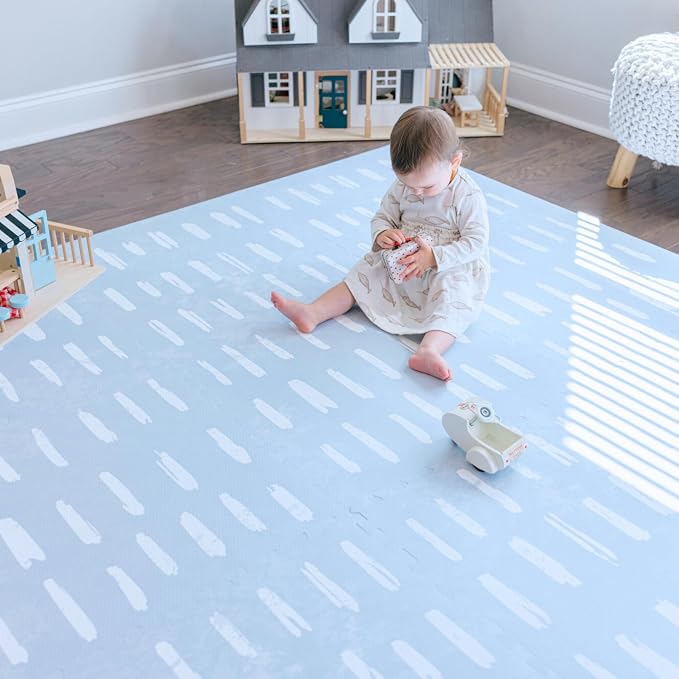Little Landings Baby Play Mat for Floor - Shoreline (6x8ft) - Premium EVA Foam Play Mat for Babies & Toddlers (Ages 0-5+) Non-Toxic Playmat for Tummy Time, Crawling & Playroom - Stylish & Comfortable