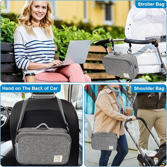 Accmor Stroller Organizer, Universal Stroller Organizer with Insulated Cup Holder Pocket, Dual Purpose Large Capacity Stroller Bag Caddy, Stroller Accessories Fits for Uppababy, Doona, Nuna Strollers