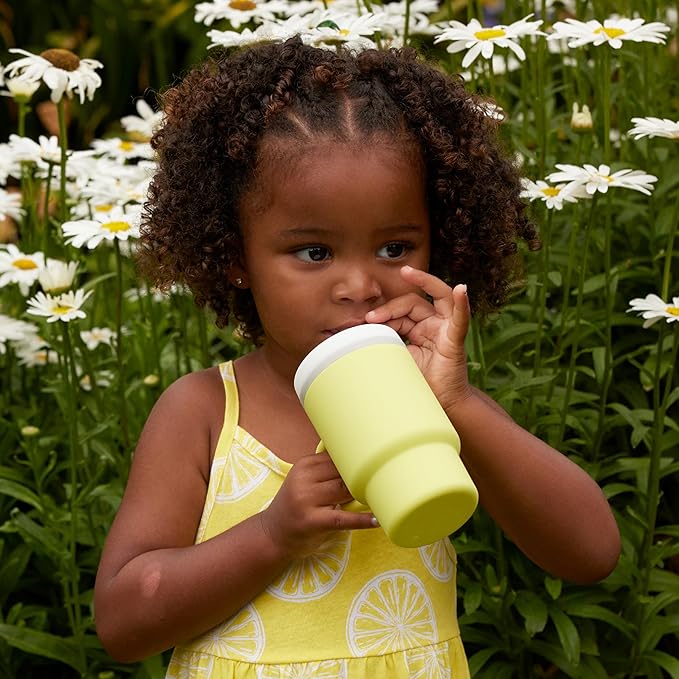 Infantino My 1st Tumbler,Silicone Sippy Cup with Straw & Handle,Spill-Resistant Baby Cup for On-the-Go,BPA-Free Transition Bottle,Citrus,(Pack of 6)