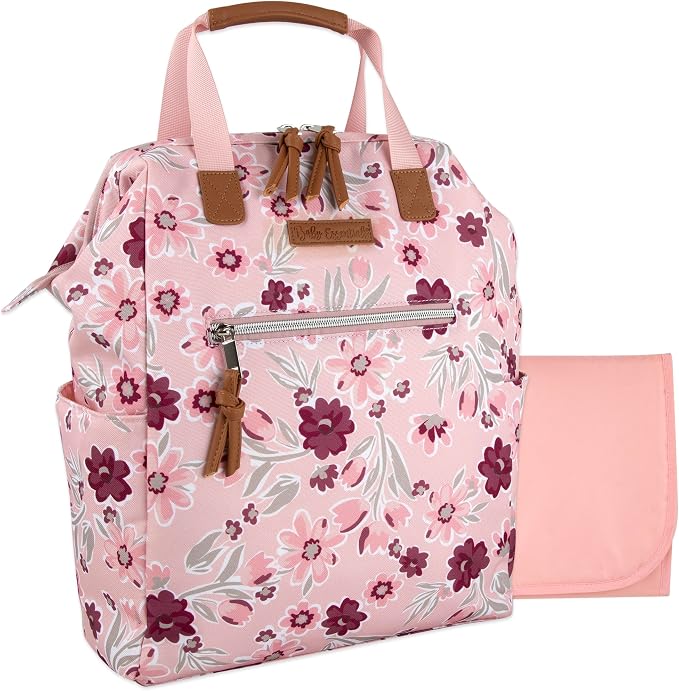 Baby Essentials Super Cooler Main Frame Diaper Backpack with Changing Pad, Stroller Straps, Insulated Bottle Compartment