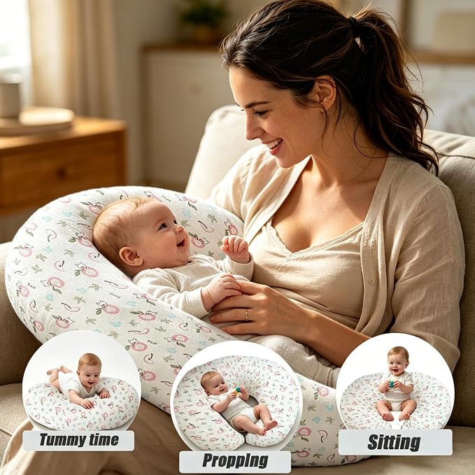 Nursing Pillow Breastfeeding Pillow Removable cover Machine washable | Conforming to ergonomic design. Detachable cover. Machine washable. Breathable fabric.Arm fatigue free Soft supportive fill