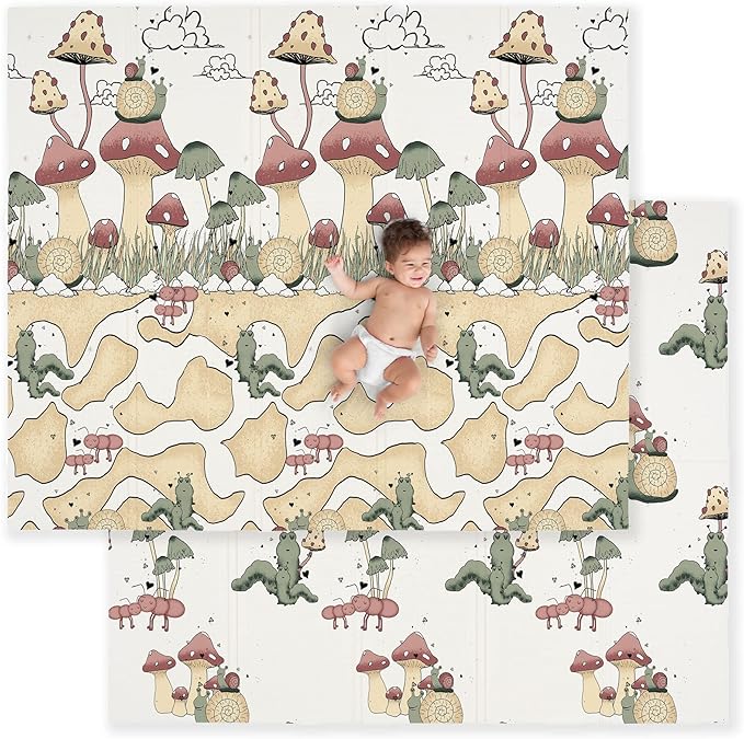 JumpOff Jo Foldable Foam Play Mat ??Large Waterproof Baby & Toddler Activity Floor Mat, Double-Sided 70 x 59 Inch Play Surface