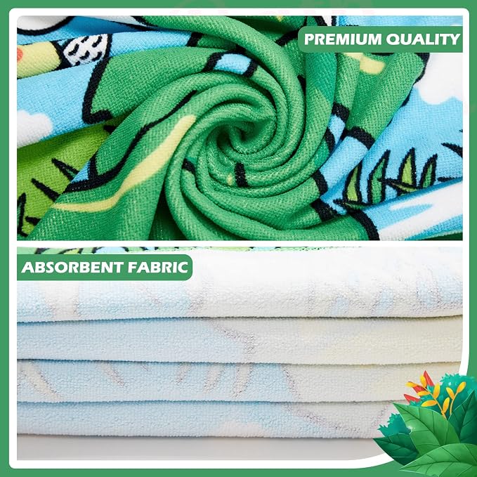 Chumia 3 Pack Kids Hooded Beach Poncho Towels Toddler Swim Pool Bath Towels with Hood Thicker Cotton Absorbent Cover up for Boys Girls Baby(59 x 30 Inch,Spaceman, Dinosaur)