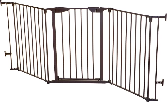 Dreambaby Newport Adapta Baby Gate - Use at Top or Bottom of Stairs - for Straight, Angled or Irregular Shaped Openings (Brown)