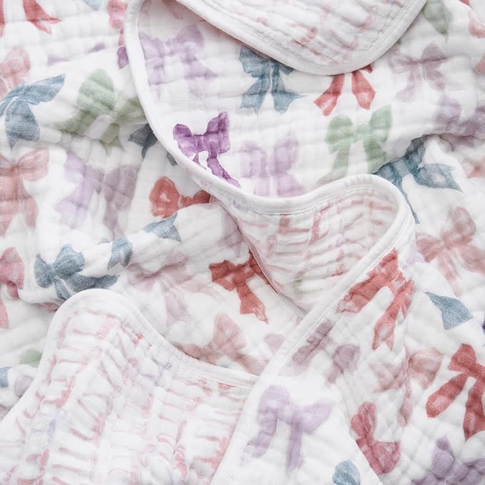 aden + anais 100% Organic Cotton Muslin Dream Blanket, Perfect for Babies, Infants and Toddlers, Crib Blanket, Nursery Essential, Bow Atelier