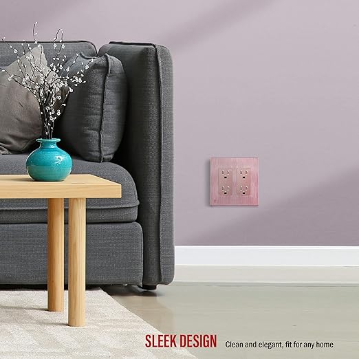 ENERLITES Elite Series Screwless Decorator Wall Plate Child Safe Outlet Cover, Gloss Finish, Size 2-Gang 4.68" H x 4.73" L, Unbreakable Polycarbonate Thermoplastic, SI8832-BRG, Brushed Rose Gold