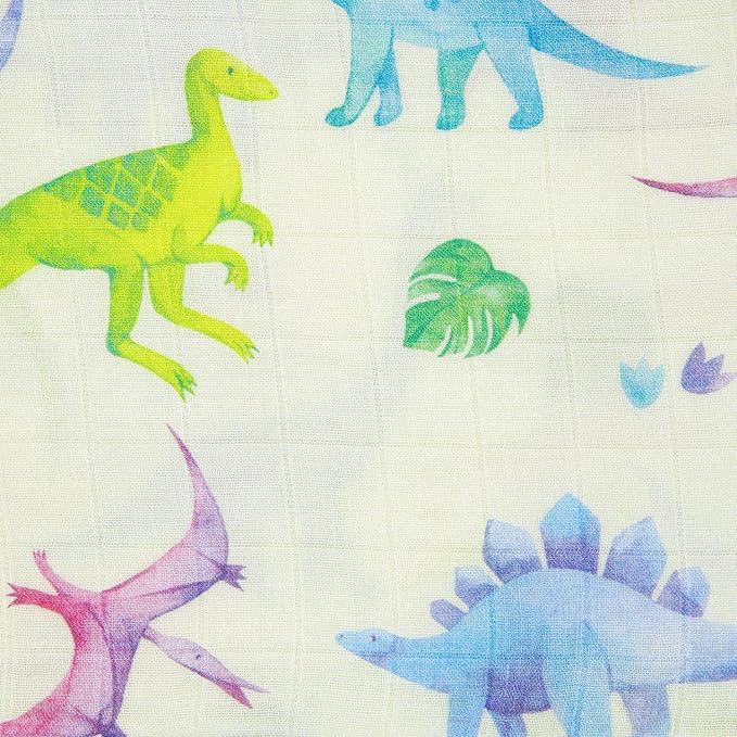 immispace - Ultra Soft Swaddle Blanket | Muslin Blankets for Girls & Boys | Newborns & Infants Gifts | 30% Organic Cotton + 70% Rayon | Large 47" x 47" | Machine Washable (Dinosaur)