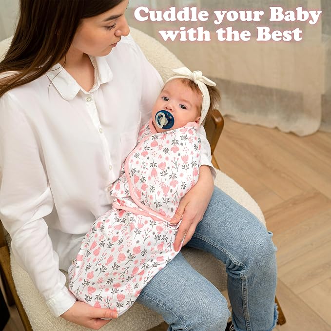 Organic Zipper Swaddle Sleep Sacks – 3-Pack Swaddles for Newborns 0-3 Months, Adjustable & Breathable Infant Sleep Sack, Easy Diaper Change Swaddling Blanket for Baby Girls & Boys