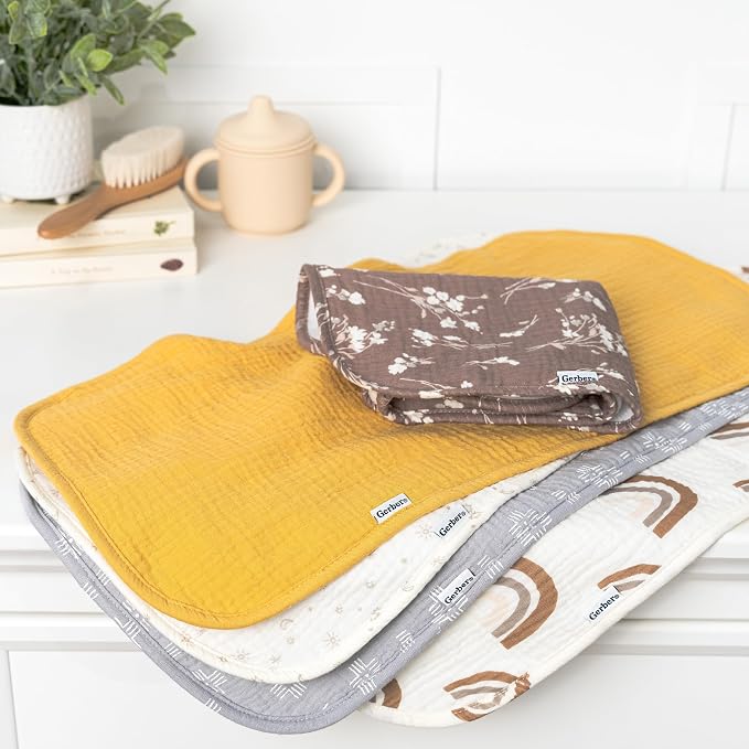 Gerber Baby Unisex Muslin Burp Cloths 6-Pack, Multi Browns, Large Size 20" x 10"