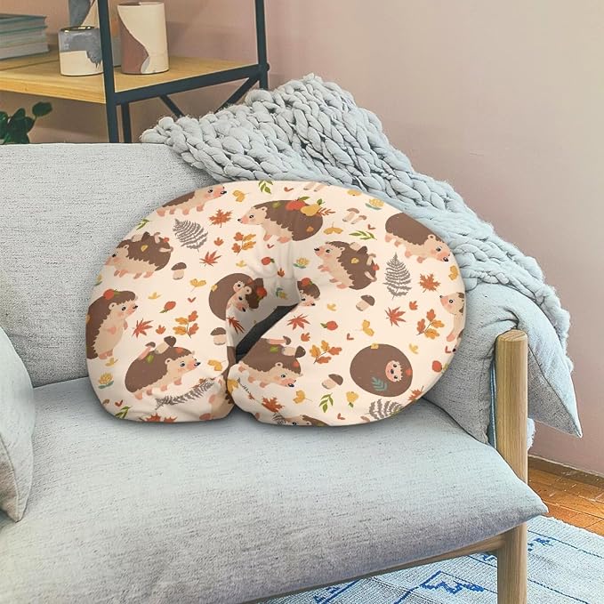 Nursing Pillow Cover Hedgehogs Breast Feeding Pillows for Babies Boys & Girls Soft Breathable Nursing Pillow Case U Shaped Nursing Pillow Slipcovers for Breastfeeding Mom