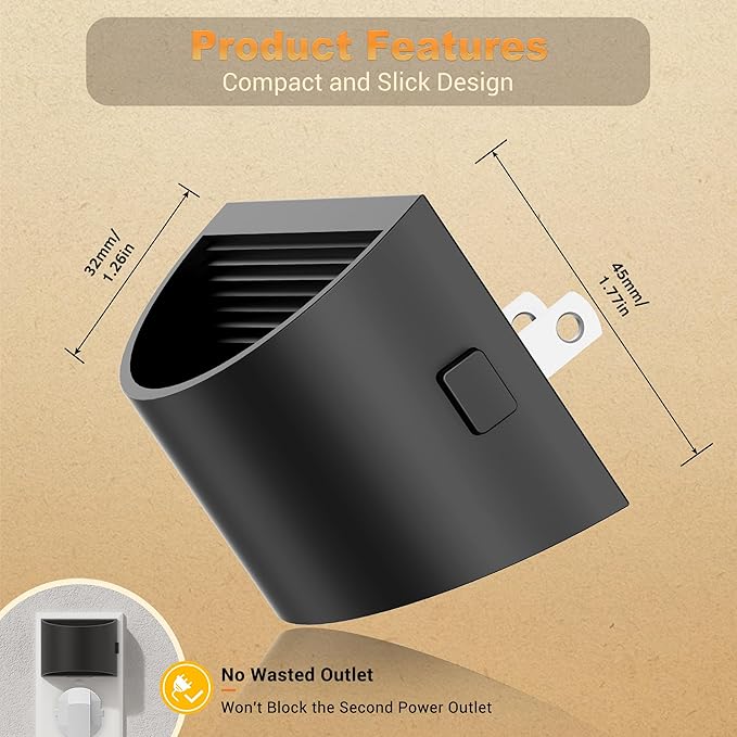 JandCase LED Night Lights Plug into Wall 2 Pack, Automatic Night Light with Dusk to Dawn Sensor, 0-100LM, 3000K/4000k/5000K Adjustable Nightlight for Kids Bedroom Hallway Kitchen