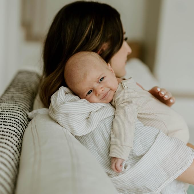 Little Unicorn 100% Certified Natural Organic Cotton Muslin Swaddle Blanket 2 Pack | Giftable Set of 2 swaddles (Sage Suns)