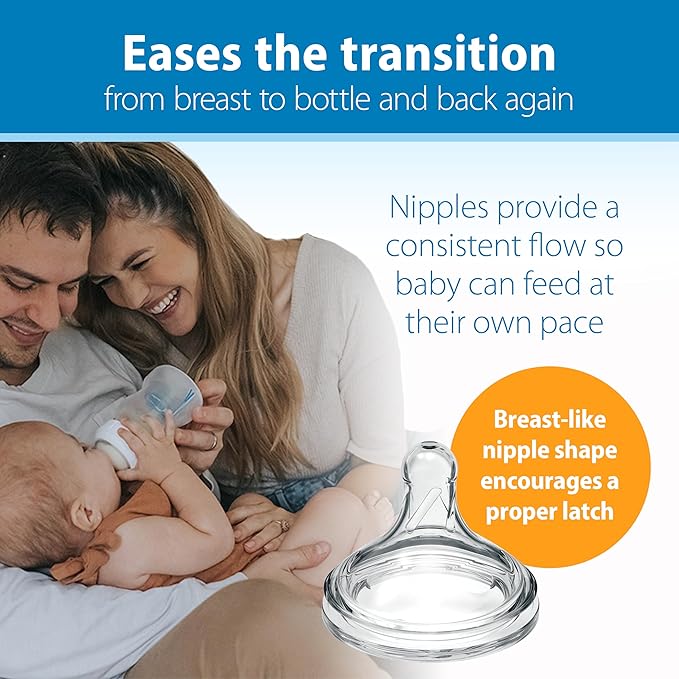 Dr. Brown’s Natural Flow Anti-Colic Options+Wide-Neck Baby Bottle, 9 oz/270 mL, Level 1 Nipple, 1-Pack, 0m+