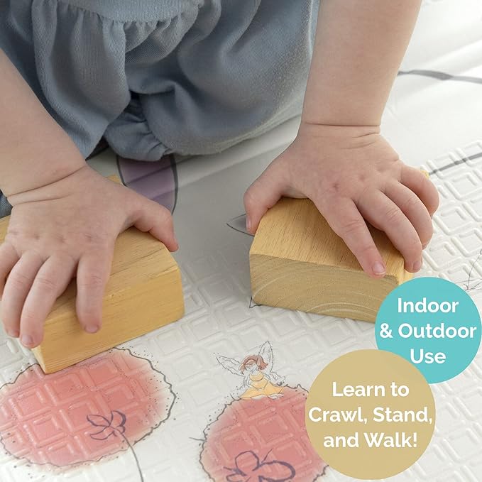 JumpOff Jo Foldable Foam Play Mat ??Large Waterproof Baby & Toddler Activity Floor Mat, Double-Sided 70 x 59 Inch Play Surface