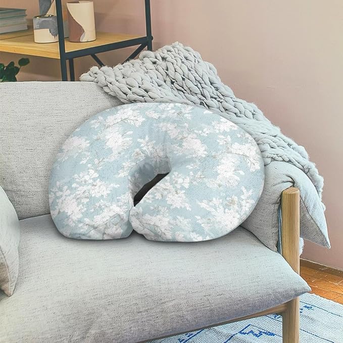Fresh Floral Nursing Pillow Covers for Baby Girls Removable Breastfeeding Pillow Slipcover for Infant Feeding Position Support Soft and Stretchy Snuggle Me Nursing Pillows Cover